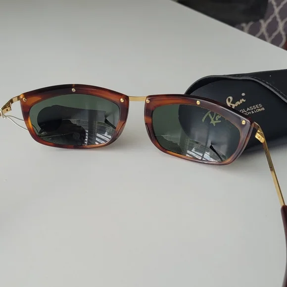1980's Vintage Bausch & Lomb Ray Ban L1001 Tortoise Brown/Gold - Size 62mm - Picture 4 of 11